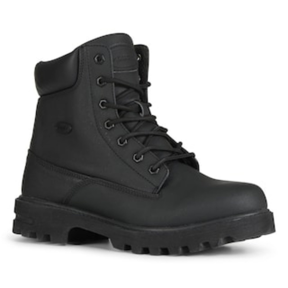 Black leather lugz